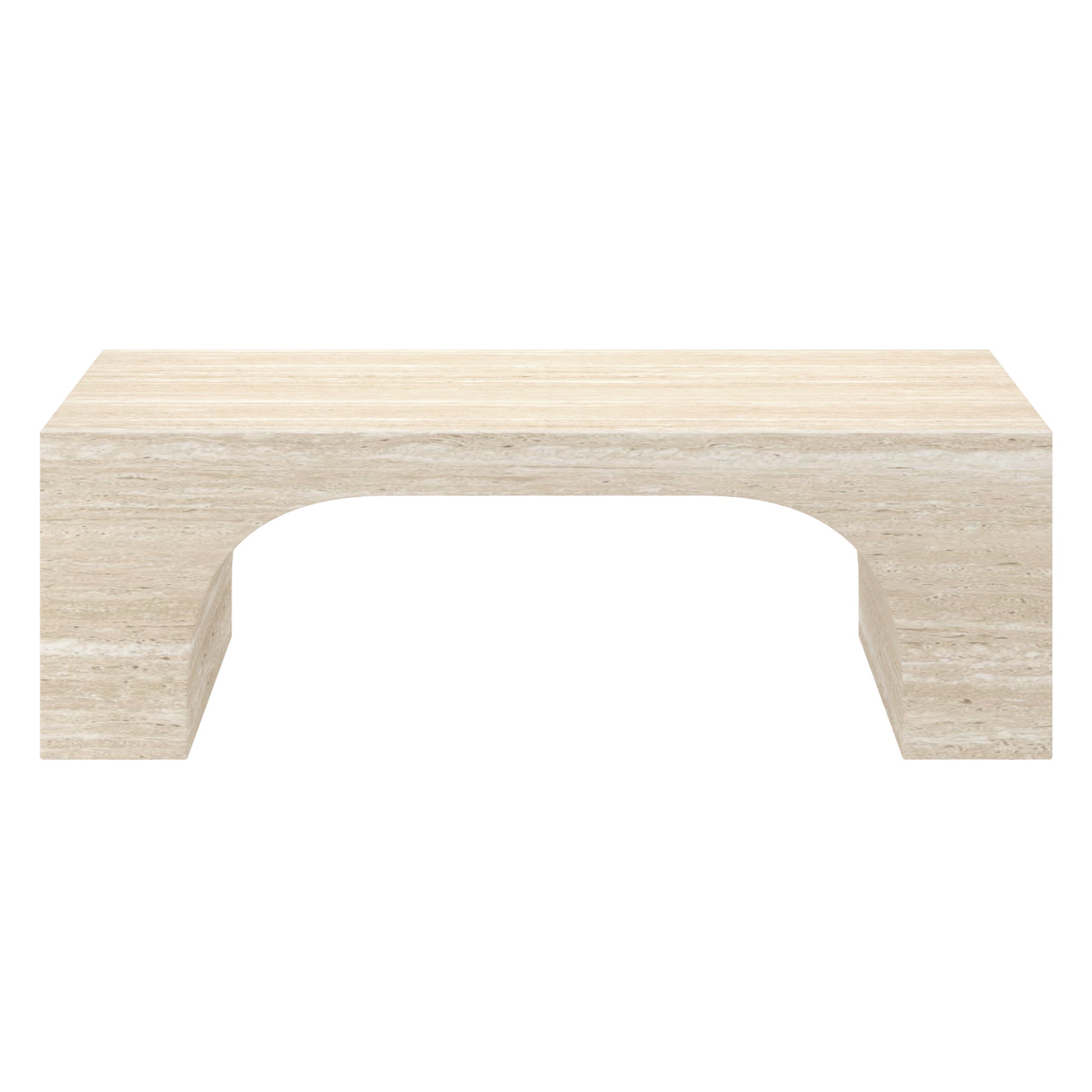 Atticus Arched Coffee Table - Travertine Finish-DECOROLALA
