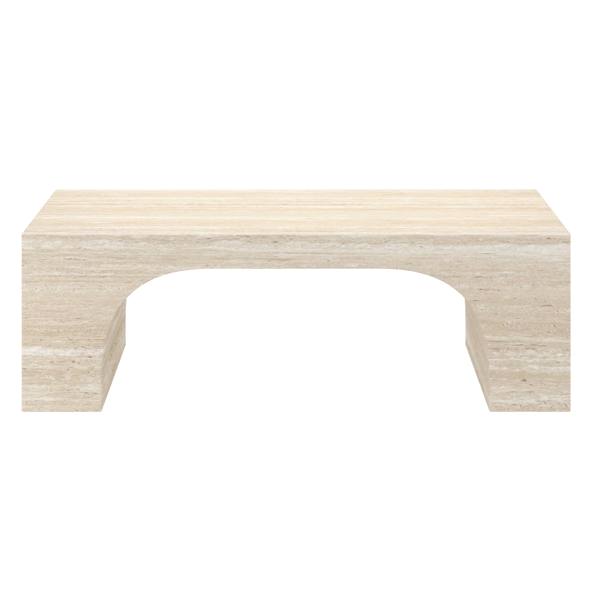Atticus Arched Coffee Table - Travertine Finish-DECOROLALA