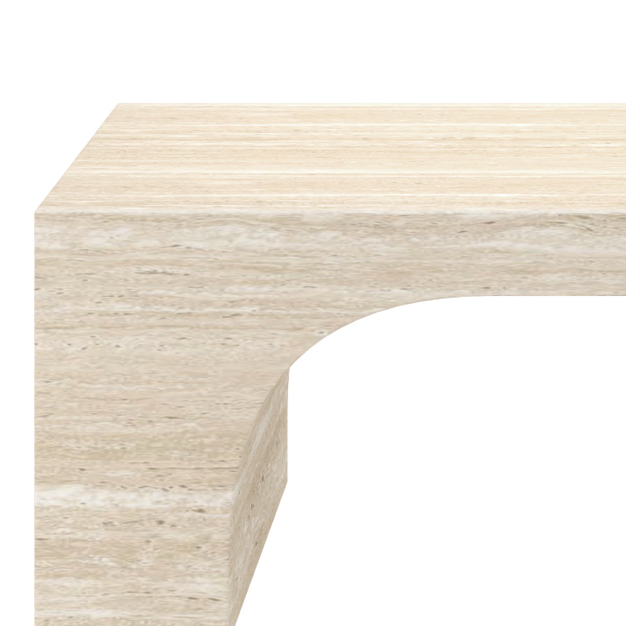 Atticus Arched Coffee Table - Travertine Finish-DECOROLALA
