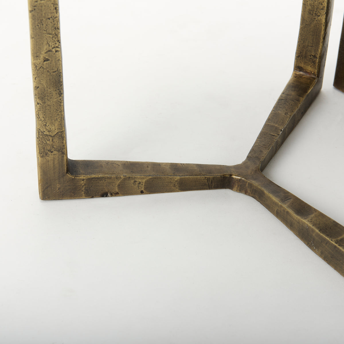 Atticus Black Wood and Antiqued Gold Metal Nesting Accent Tables (Set of 2)-Accent Tables-DECOROLALA