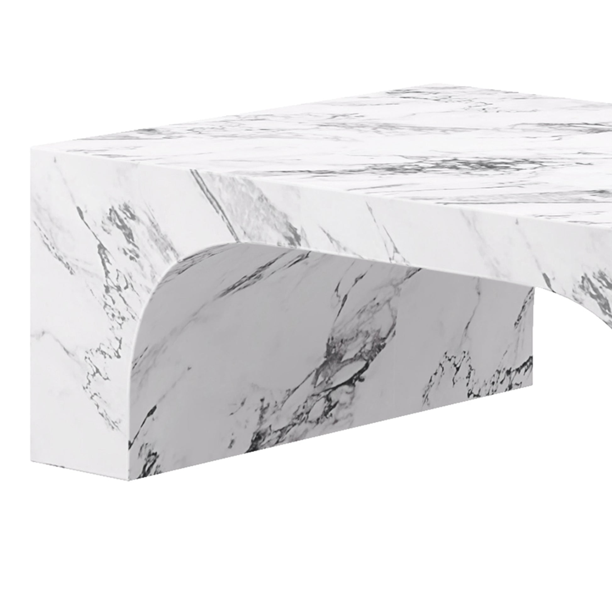 Atticus Coffee Table - Bulgari White Marble Finish-DECOROLALA