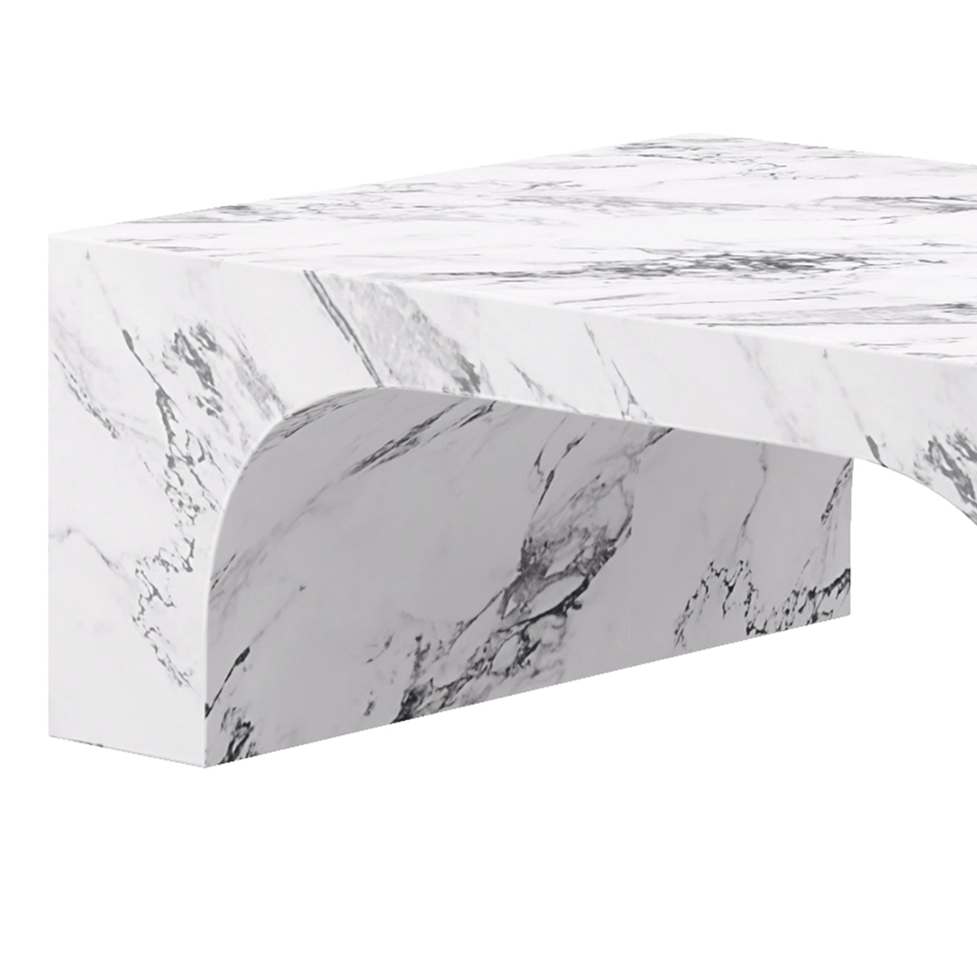 Atticus Coffee Table - Bulgari White Marble Finish-DECOROLALA