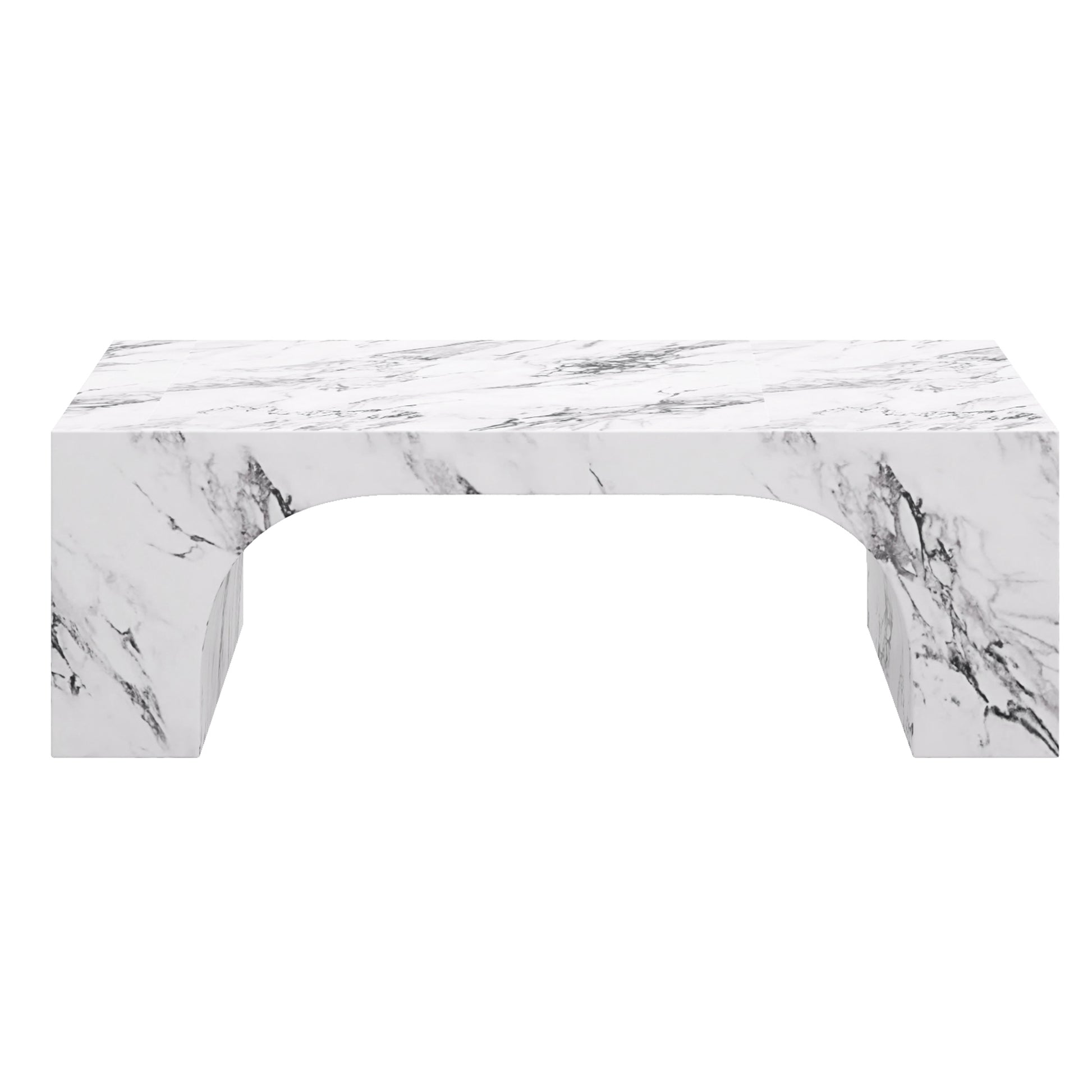 Atticus Coffee Table - Bulgari White Marble Finish-DECOROLALA