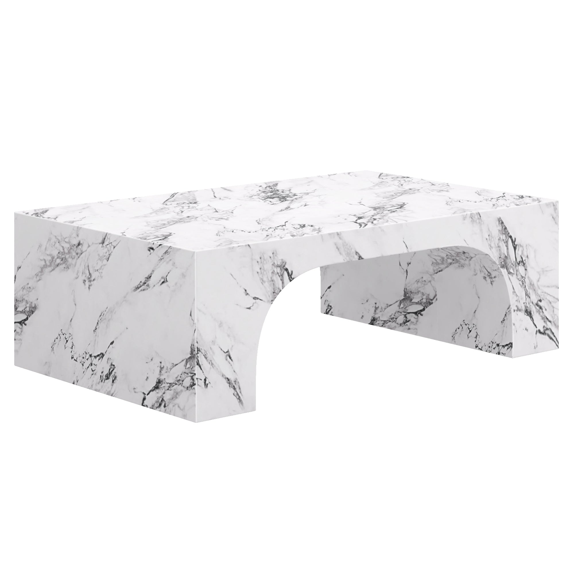 Atticus Coffee Table - Bulgari White Marble Finish-DECOROLALA
