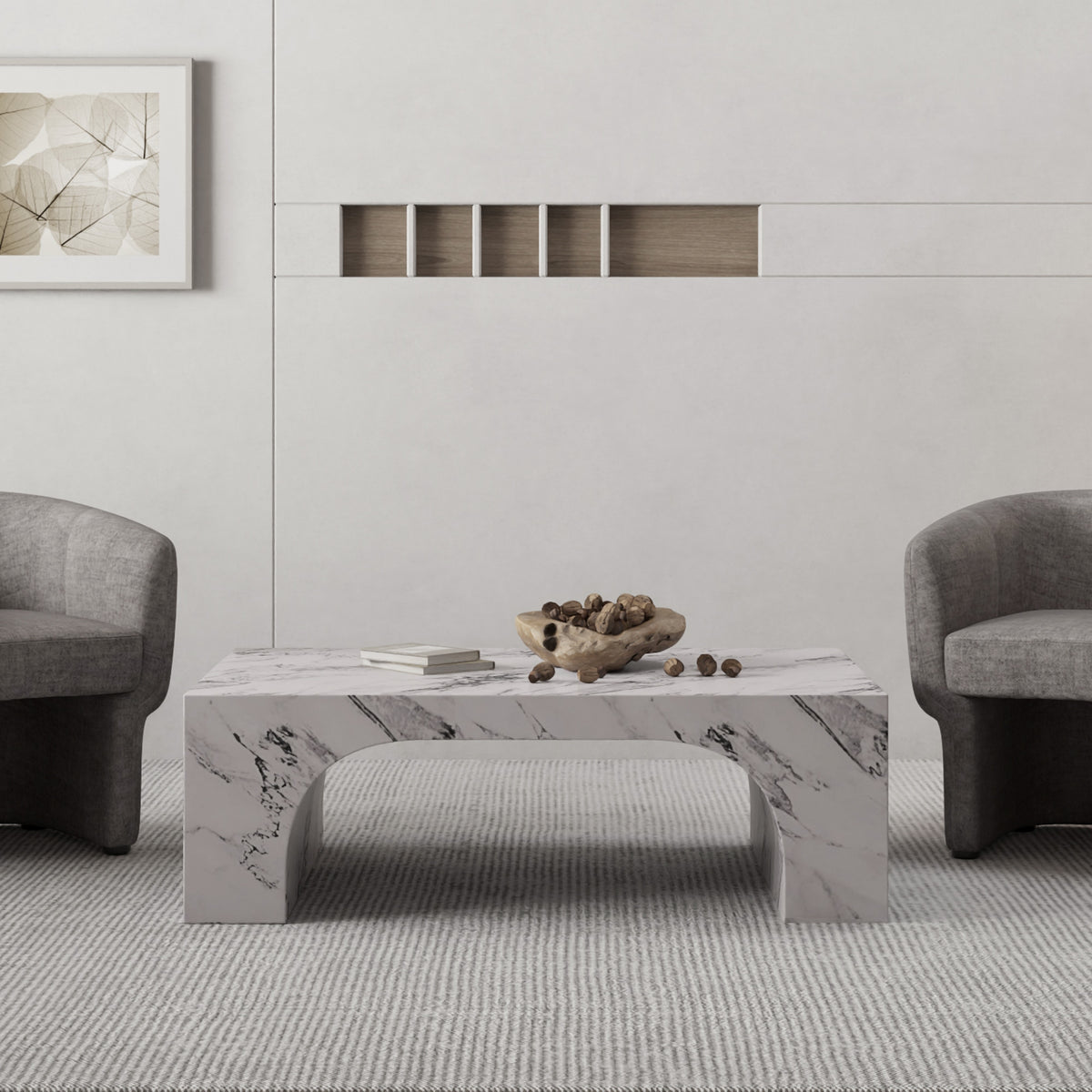 Atticus Coffee Table - Bulgari White Marble Finish-DECOROLALA