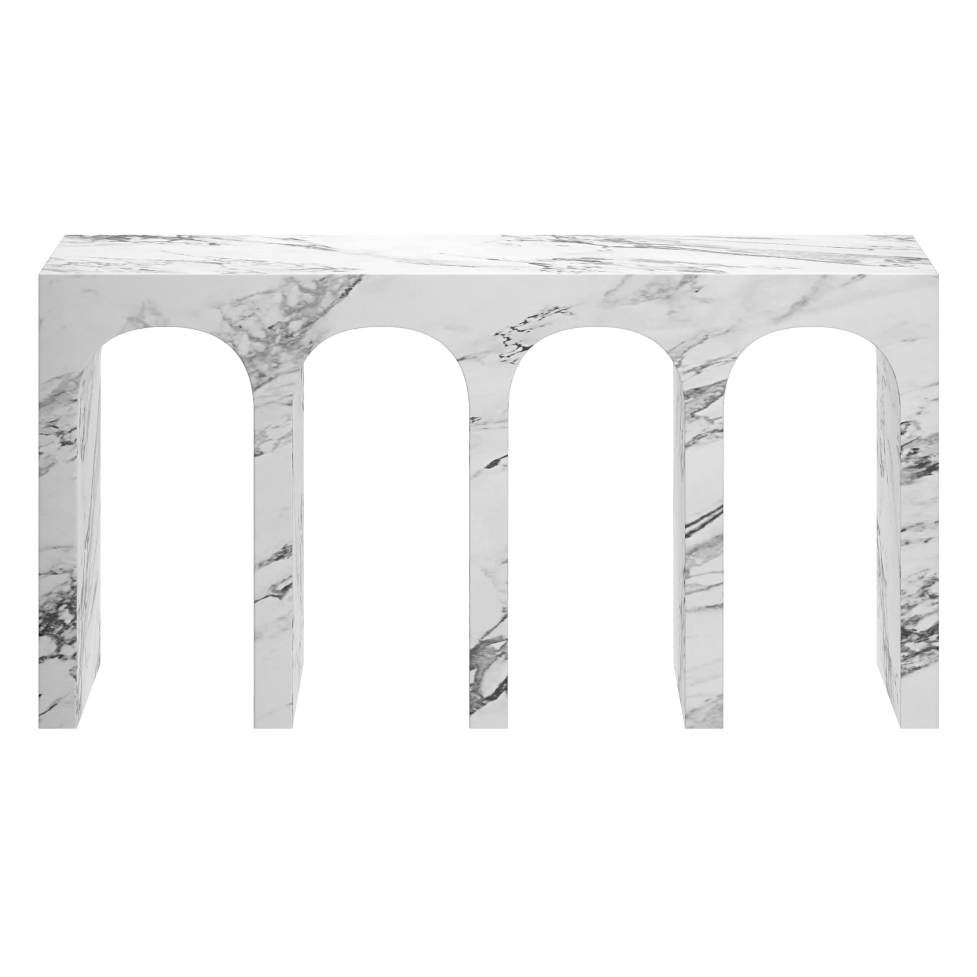Atticus Console Table - Bulgari White Marble Finish-DECOROLALA