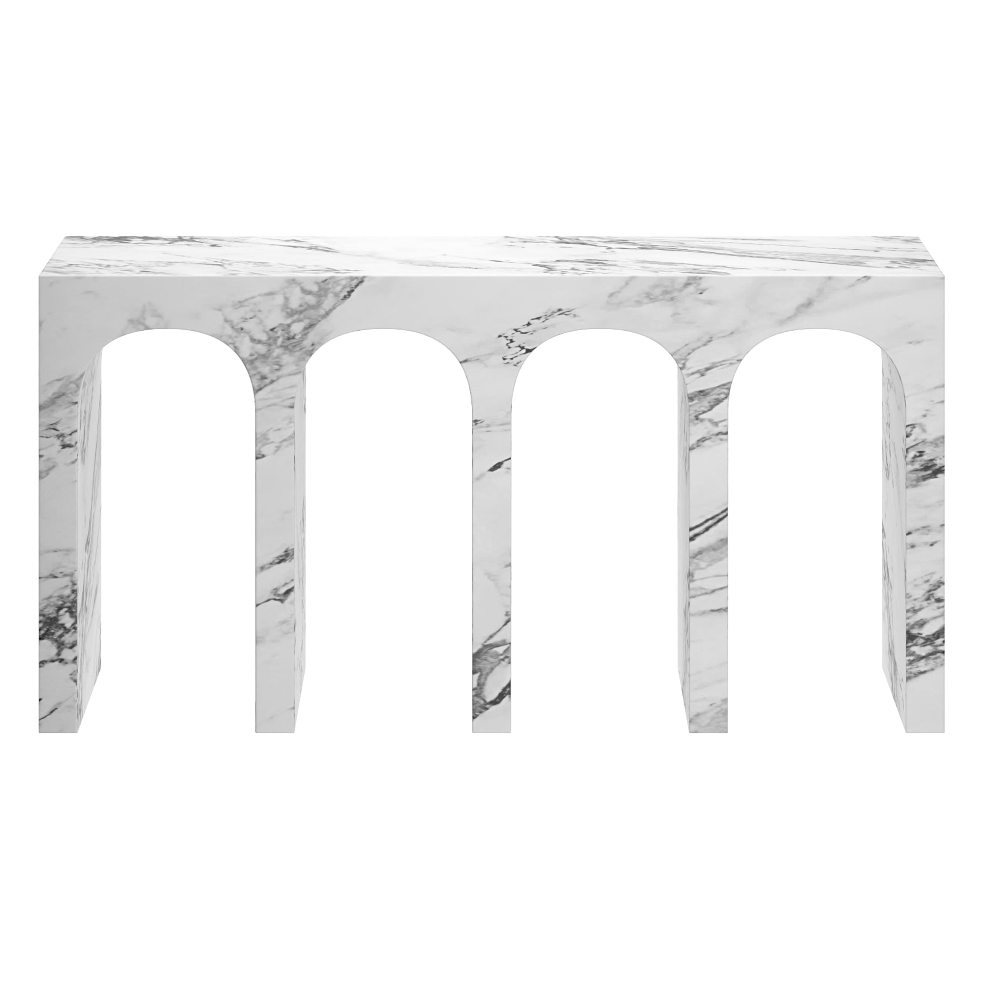 Atticus Console Table - Bulgari White Marble Finish-DECOROLALA