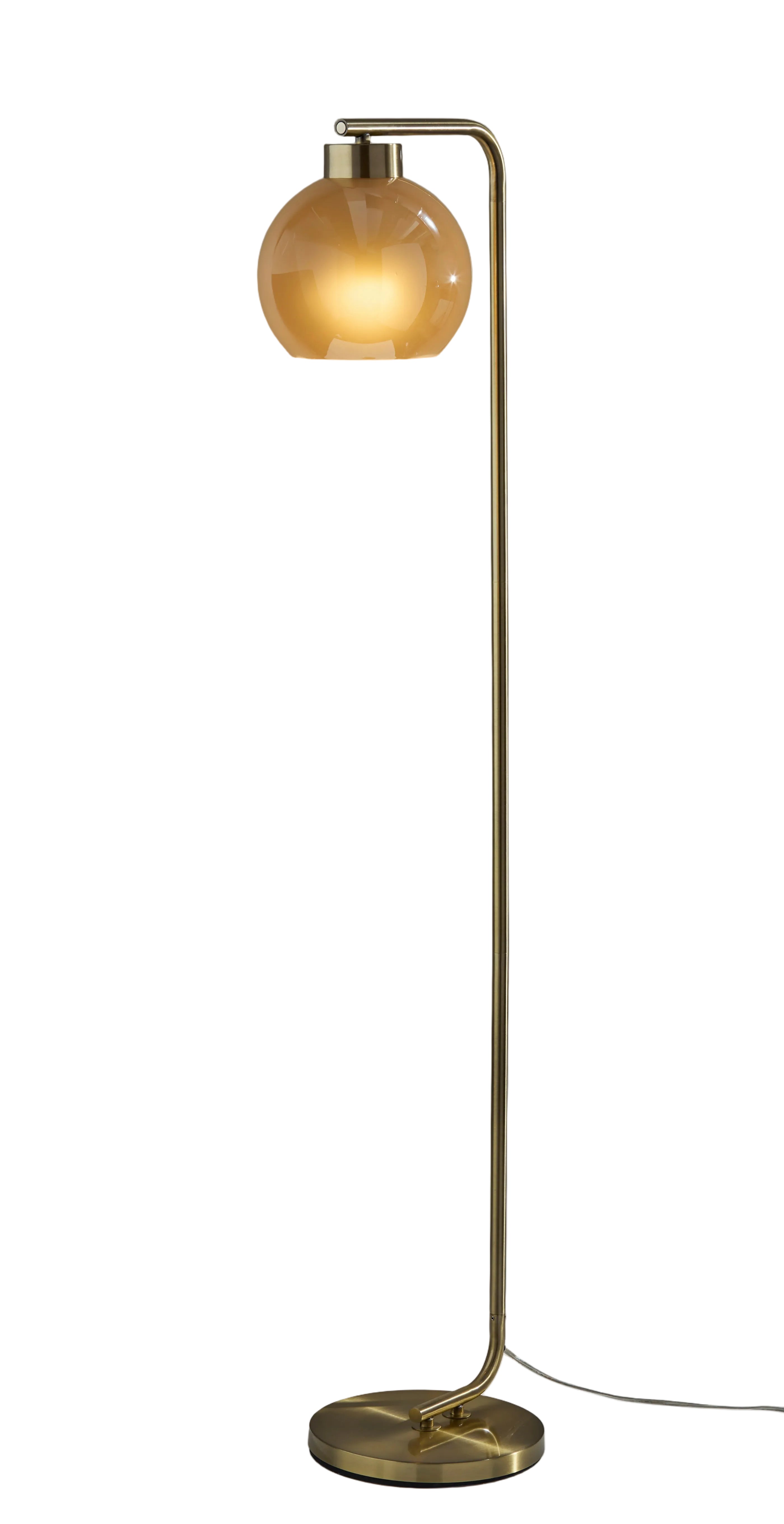 Atticus Floor Lamp - Antique Brass 59"-Lighting-DECOROLALA