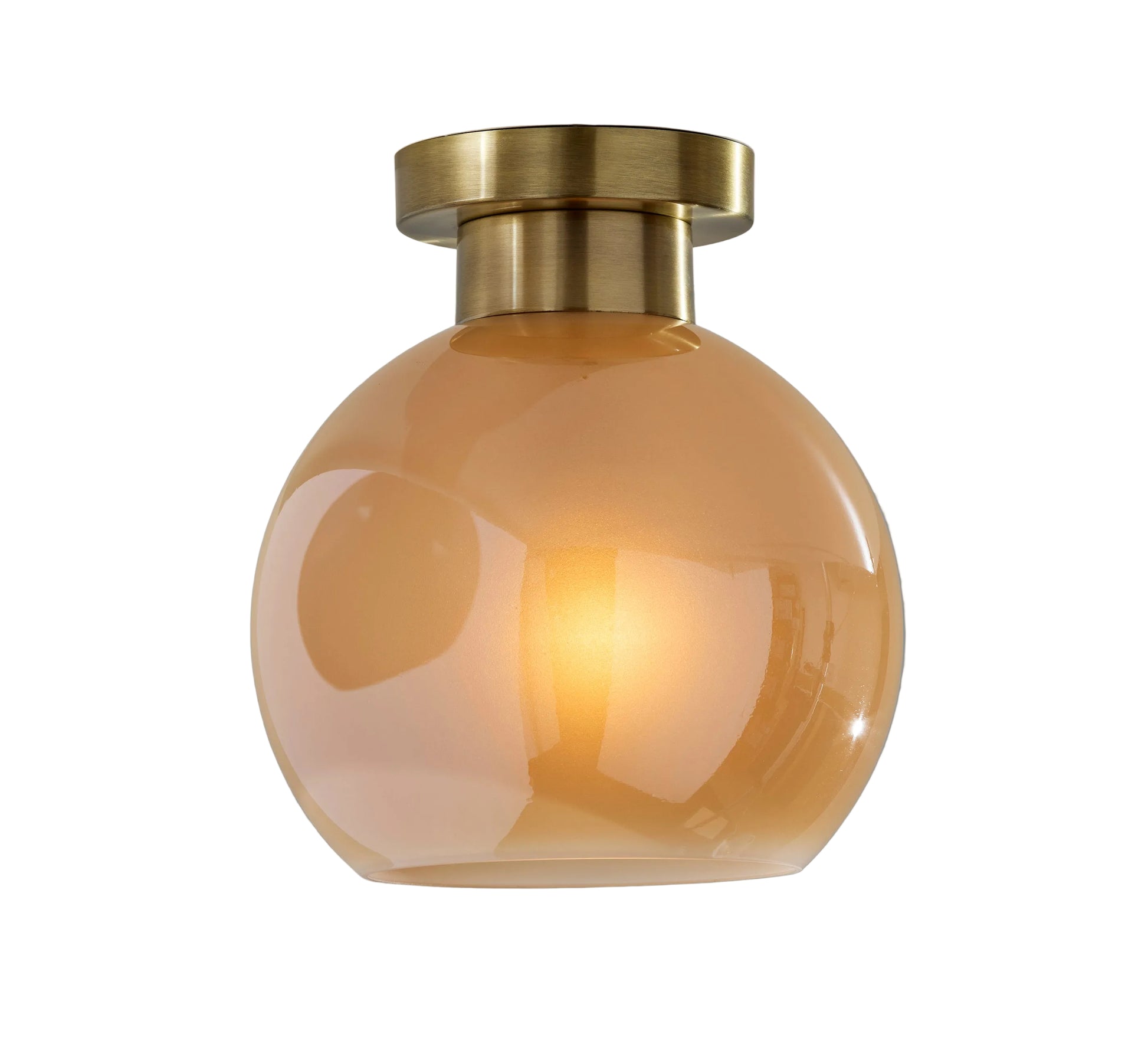 Atticus Flush Mount Light - Antique Brass Amber-Lighting-DECOROLALA