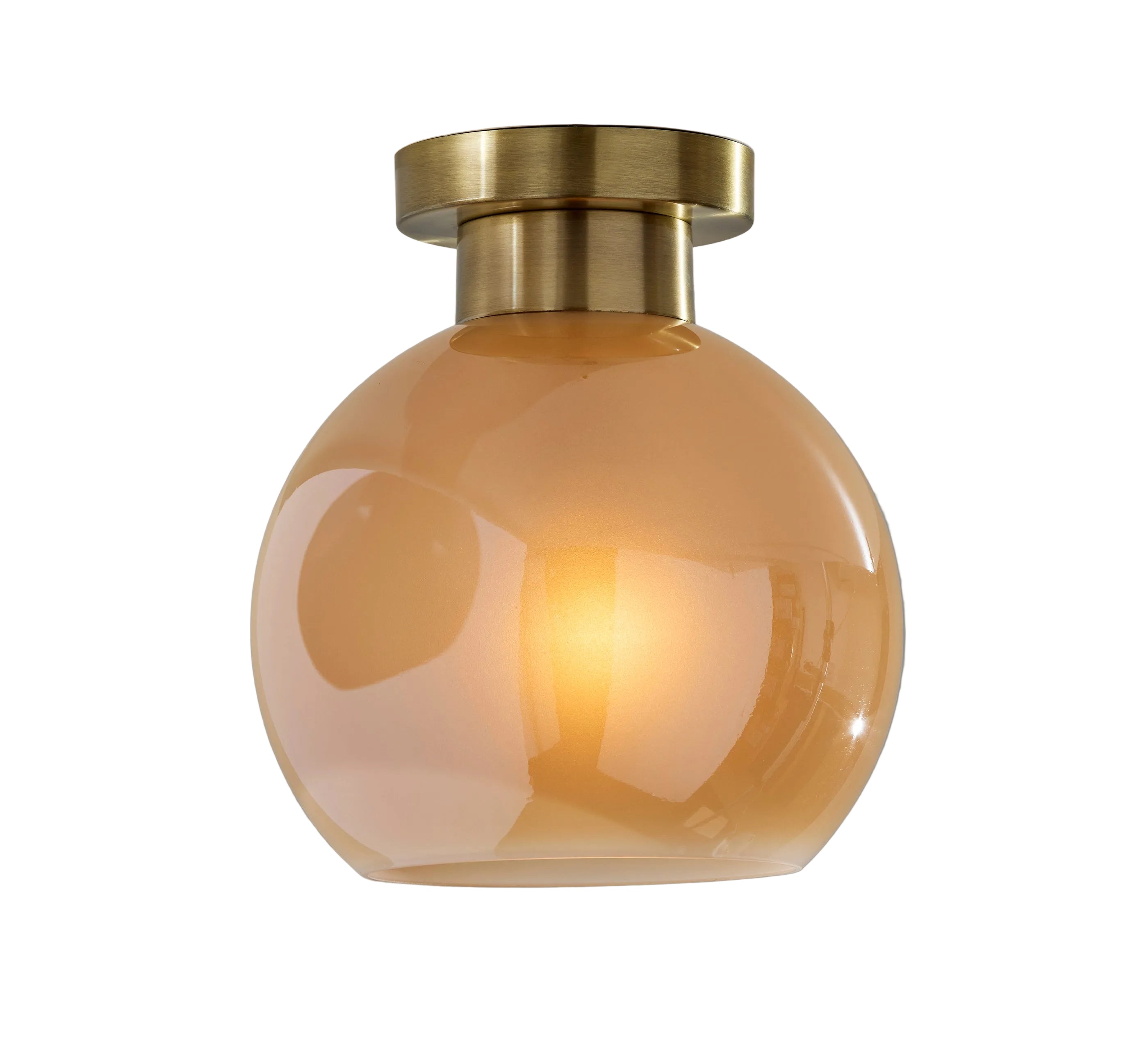 Atticus Flush Mount Light - Antique Brass Amber-Lighting-DECOROLALA