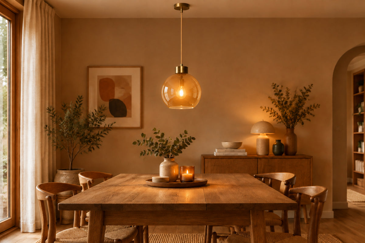 Atticus Pendant 3896-21 Amber Glass-Lighting-DECOROLALA