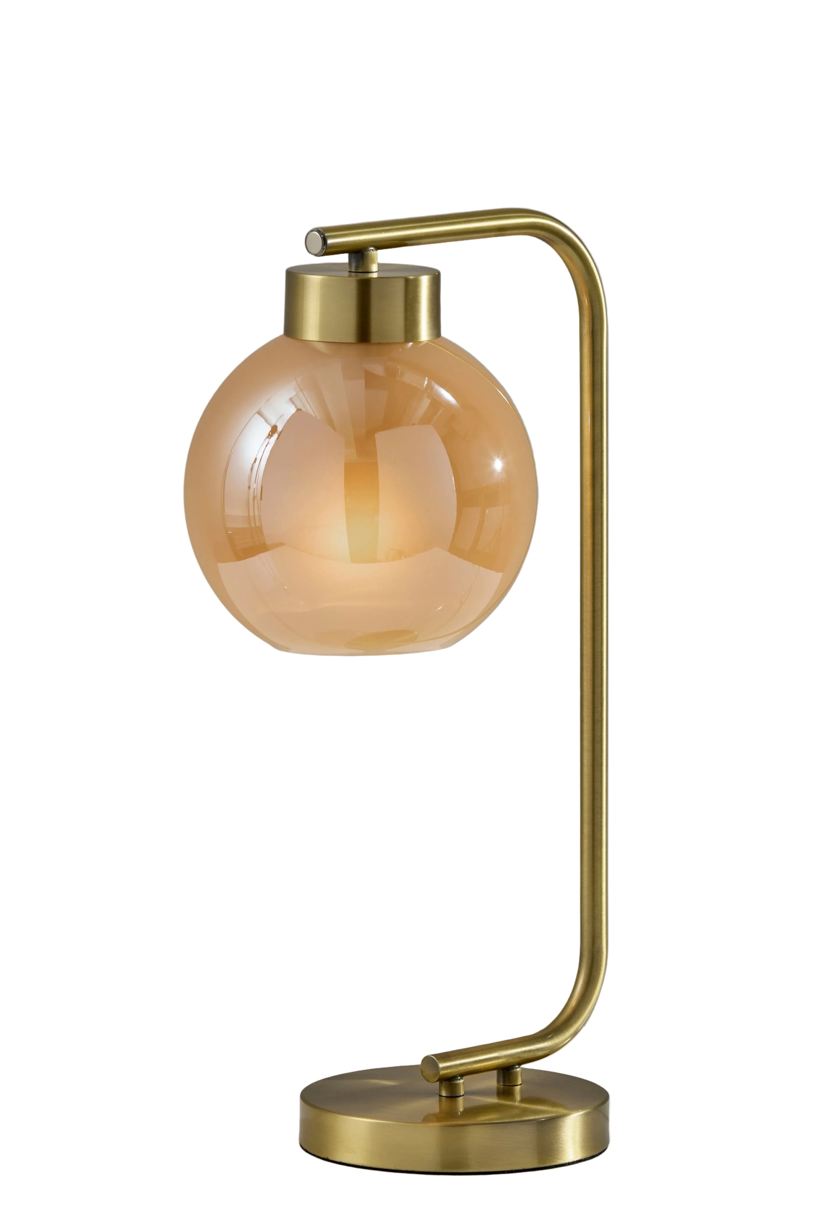 Atticus Table Lamp 20" Antique Brass Amber-Lighting-DECOROLALA