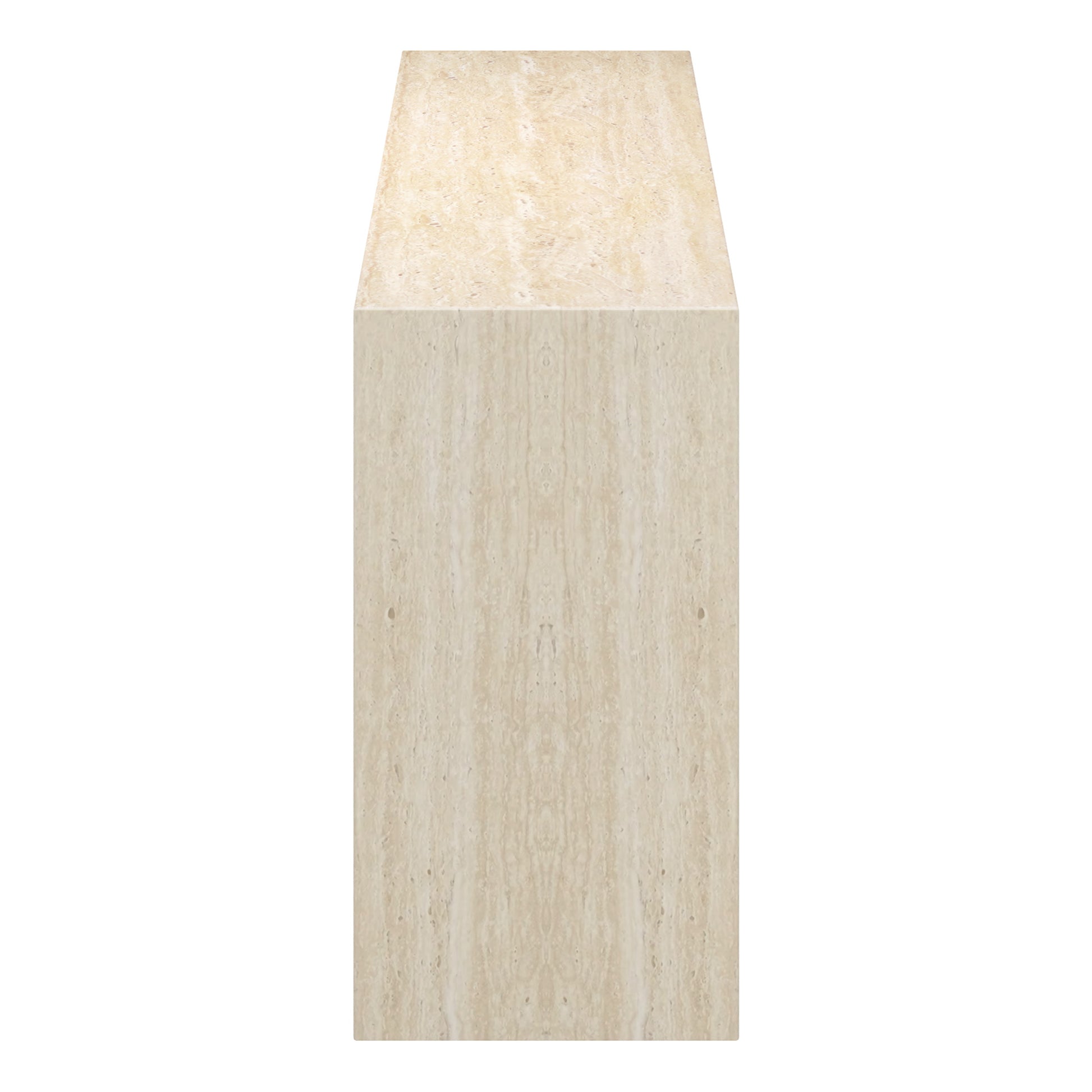 Atticus Travertine Console Table with Arches-DECOROLALA