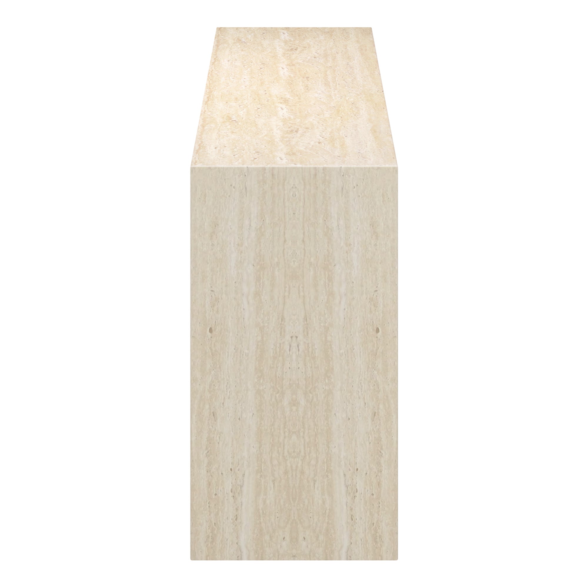 Atticus Travertine Console Table with Arches-DECOROLALA
