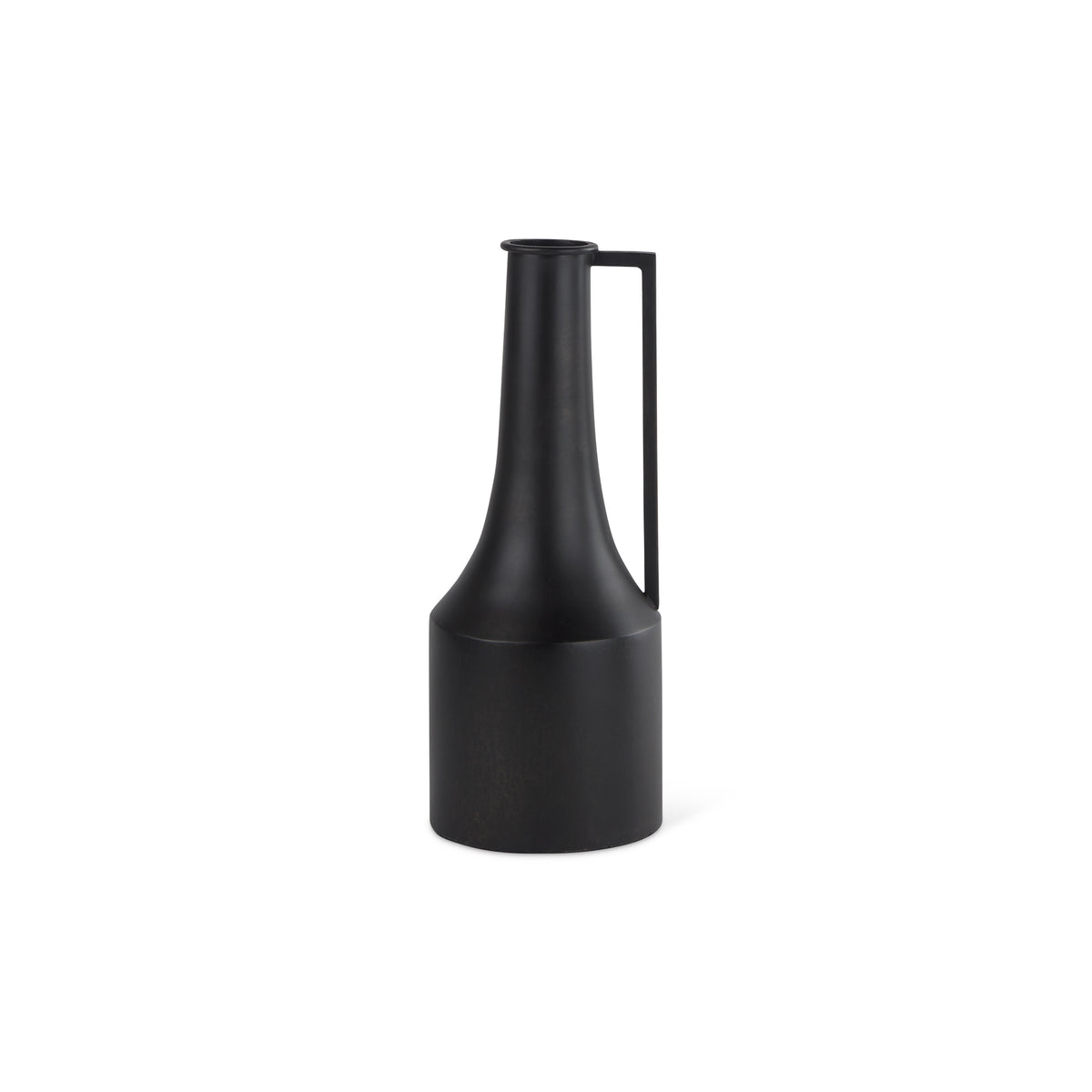 Aubrey Small 14.0H Black Iron Flower Vase-Jars Jugs Urns-DECOROLALA