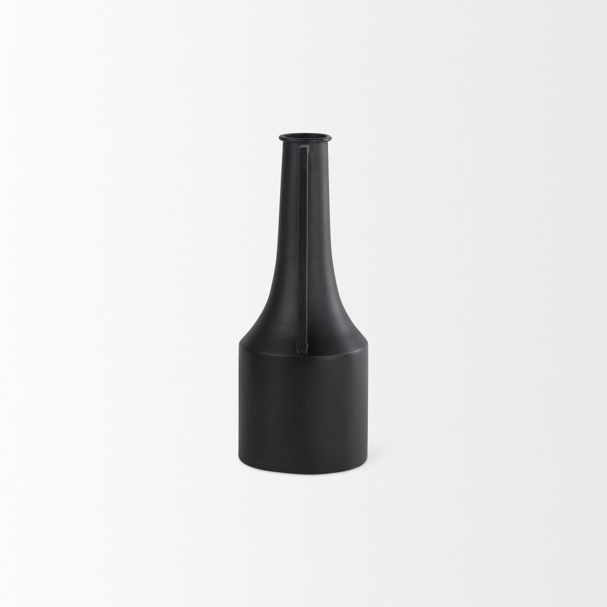 Aubrey Small 14.0H Black Iron Flower Vase-Jars Jugs Urns-DECOROLALA
