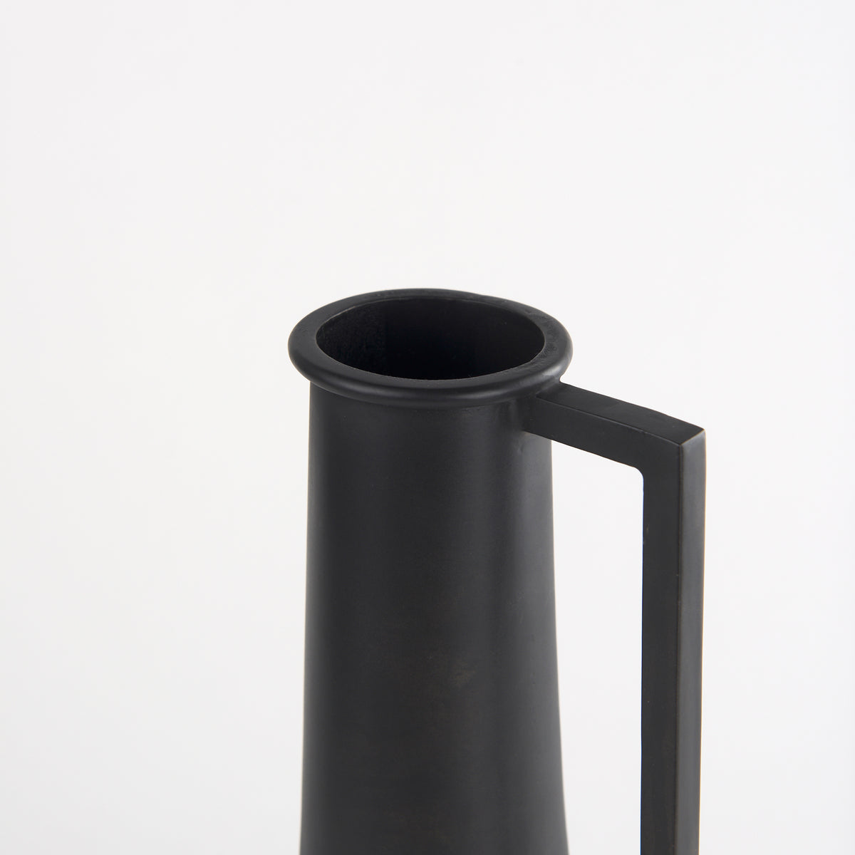 Aubrey Small 14.0H Black Iron Flower Vase-Jars Jugs Urns-DECOROLALA
