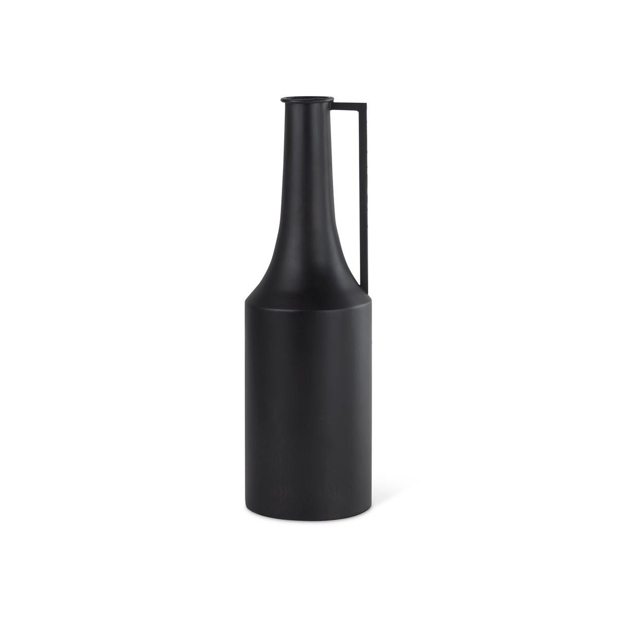 Aubrey Medium 18.0H Black Iron Flower Jug Vase-Jars Jugs Urns-DECOROLALA