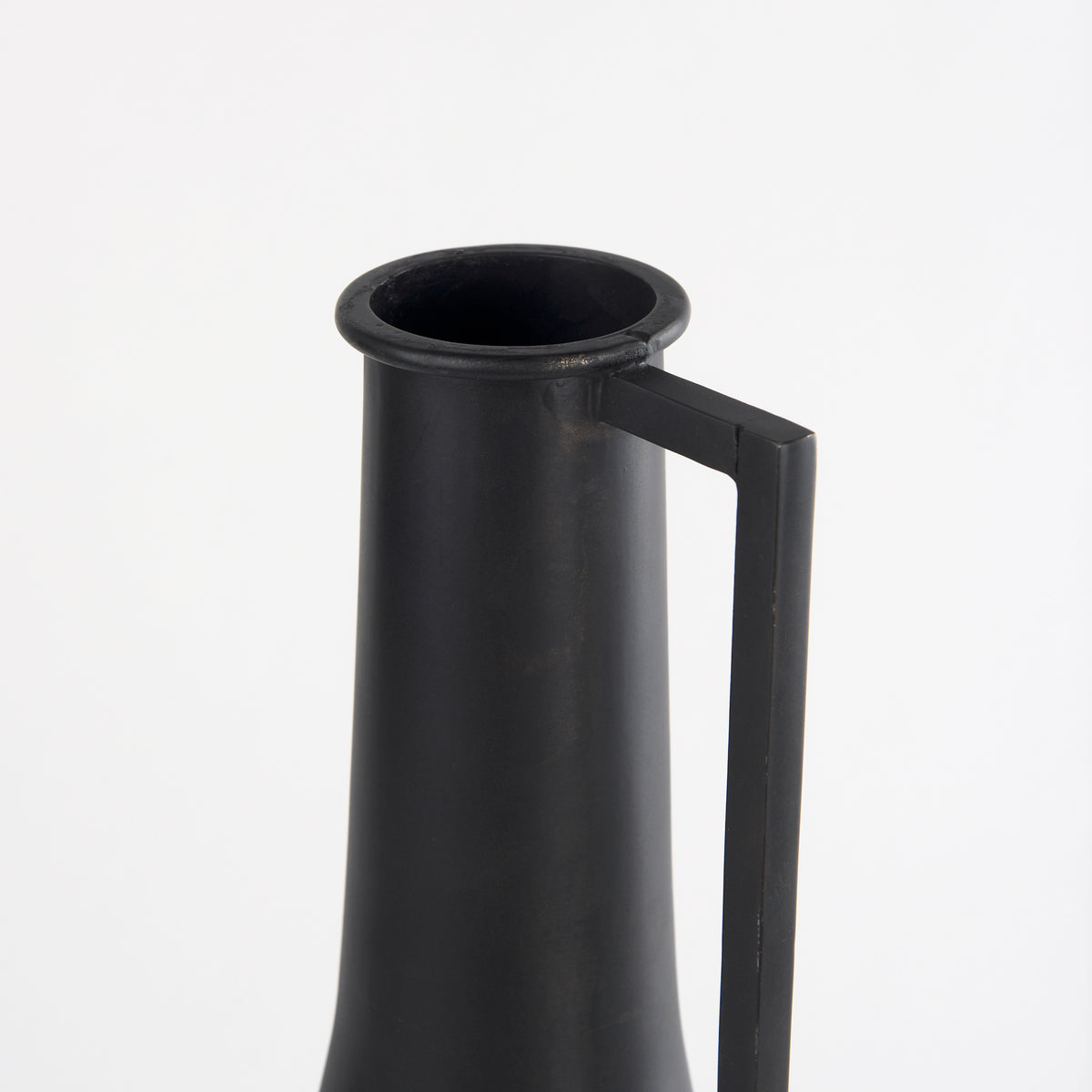 Aubrey Medium 18.0H Black Iron Flower Jug Vase-Jars Jugs Urns-DECOROLALA