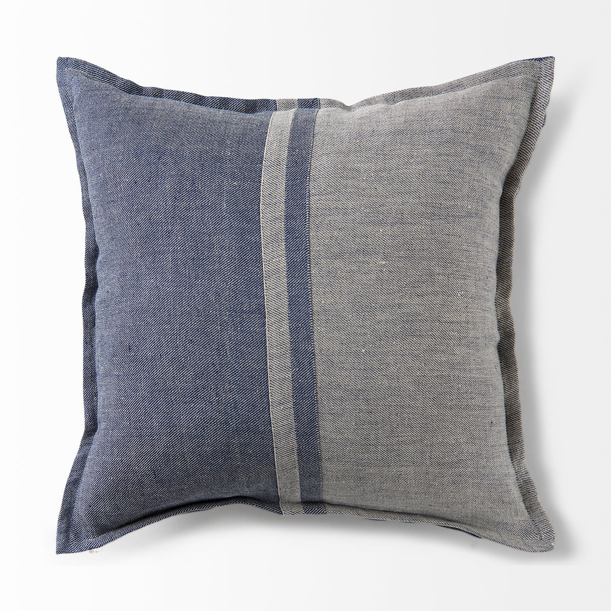 Aubrielle Color Blocked Pillow Cover - Gray/Blue (min order qty 2)-Decorative Pillows-DECOROLALA