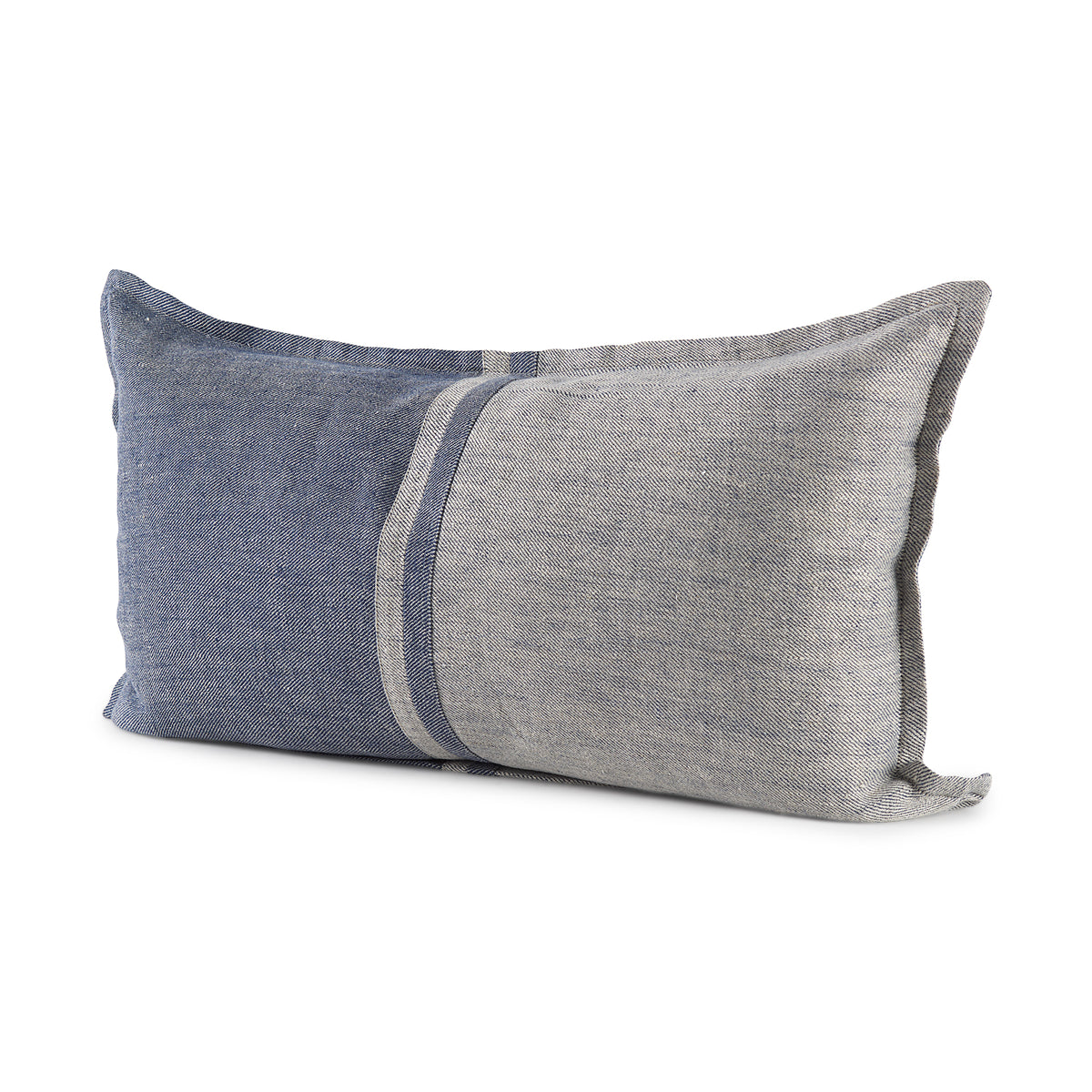 Aubrielle Gray and Blue Fabric Pillow Cover (min order qty 2)-Decorative Pillows-DECOROLALA