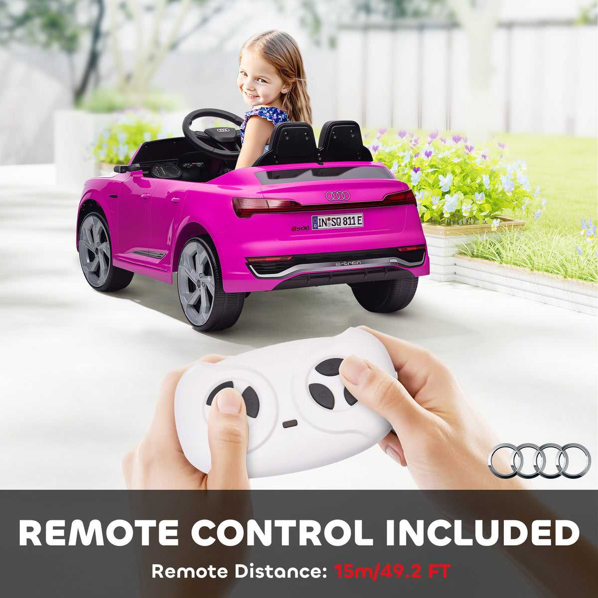 12V Battery Powered Kids Electric Car, Audi Q8 etron Sportback Licensed Ride on Car w/ Remote Control-Toys & Games > Baby & Toddler Toys > Electric Ride-On Toys > Electric Toy Cars-DECOROLALA