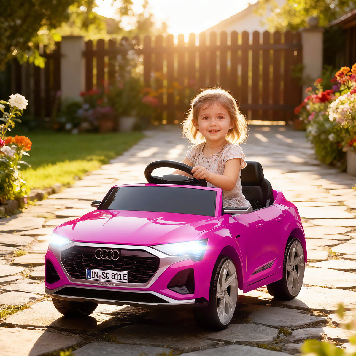12V Battery Powered Kids Electric Car, Audi Q8 etron Sportback Licensed Ride on Car w/ Remote Control-Toys & Games > Baby & Toddler Toys > Electric Ride-On Toys > Electric Toy Cars-DECOROLALA