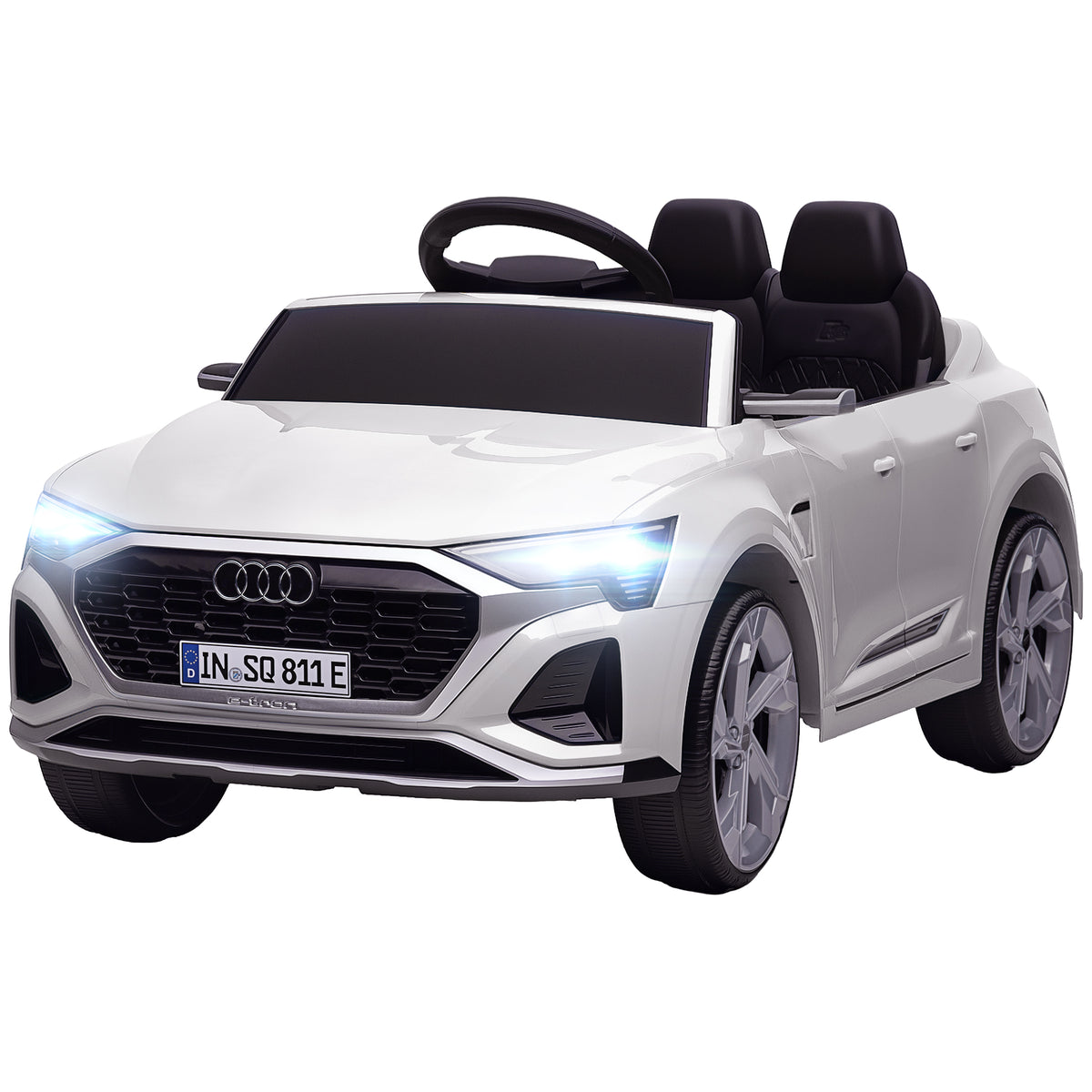 12V Battery Powered Kids Electric Car, Audi Q8 etron Sportback Licensed Ride on Car w/ Remote Control-Toys & Games > Baby & Toddler Toys > Electric Ride-On Toys > Electric Toy Cars-DECOROLALA