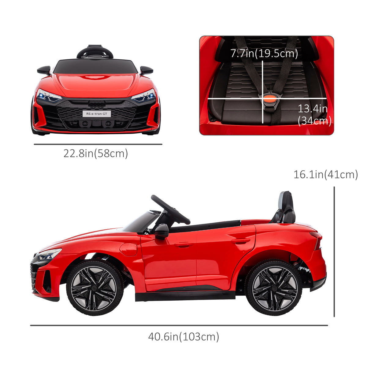 Ride-On Toy On Car with Remote Control, 12V 3.1 MPH Electric Ride for Kids w/ Suspension System, Horn Honking-Toys & Games > Baby & Toddler Toys > Electric Ride-On Toys > Electric Toy Cars-DECOROLALA
