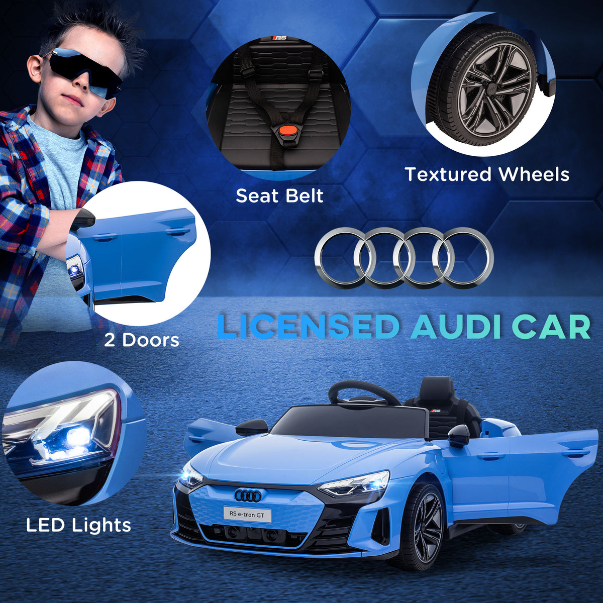 Ride-On Toy On Car with Remote Control, 12V 3.1 MPH Electric Ride for Kids w/ Suspension System, Horn Honking-Toys & Games > Baby & Toddler Toys > Electric Ride-On Toys > Electric Toy Cars-DECOROLALA