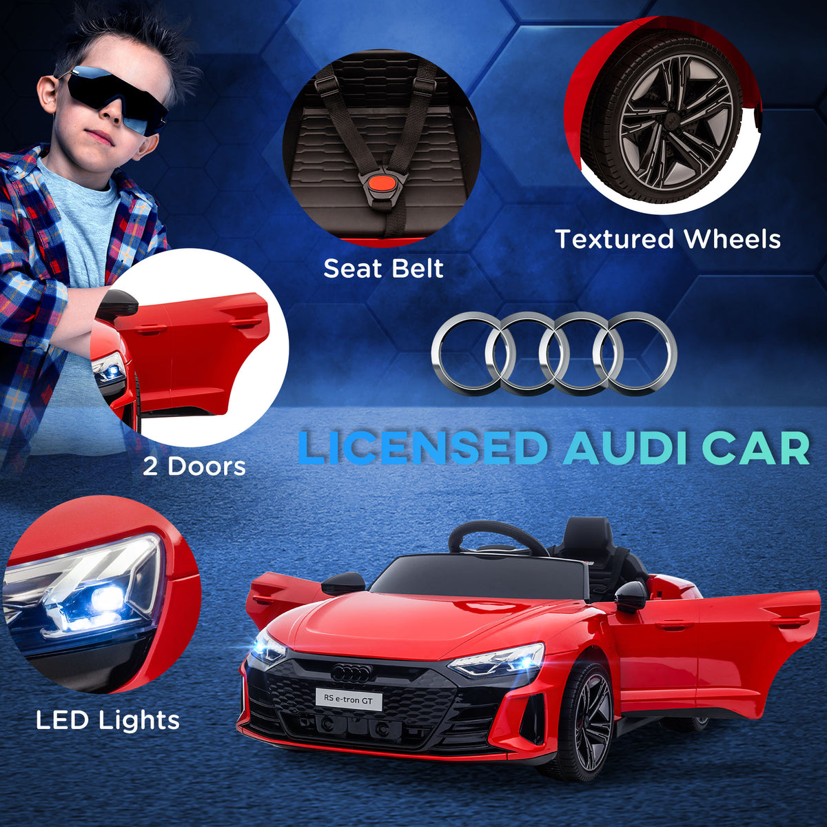Ride-On Toy On Car with Remote Control, 12V 3.1 MPH Electric Ride for Kids w/ Suspension System, Horn Honking-Toys & Games > Baby & Toddler Toys > Electric Ride-On Toys > Electric Toy Cars-DECOROLALA
