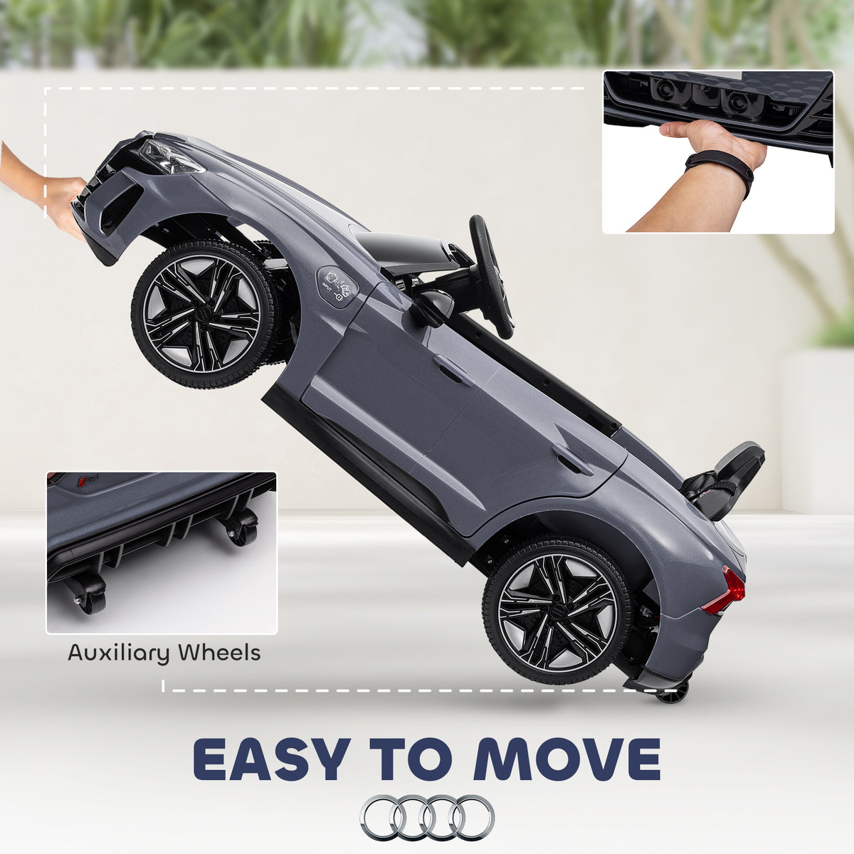 Ride-On Toy On Car with Remote Control, 12V 3.1 MPH Electric Ride for Kids w/ Suspension System, Horn Honking-Toys & Games > Baby & Toddler Toys > Electric Ride-On Toys > Electric Toy Cars-DECOROLALA