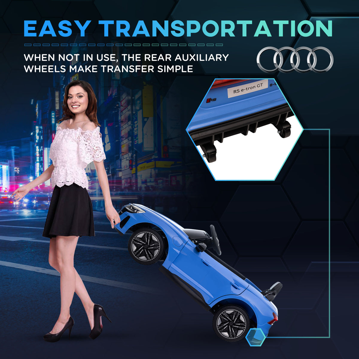 Ride-On Toy On Car with Remote Control, 12V 3.1 MPH Electric Ride for Kids w/ Suspension System, Horn Honking-Toys & Games > Baby & Toddler Toys > Electric Ride-On Toys > Electric Toy Cars-DECOROLALA