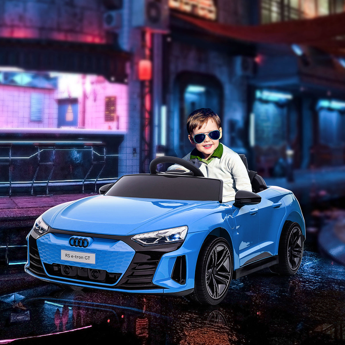 Ride-On Toy On Car with Remote Control, 12V 3.1 MPH Electric Ride for Kids w/ Suspension System, Horn Honking-Toys & Games > Baby & Toddler Toys > Electric Ride-On Toys > Electric Toy Cars-DECOROLALA