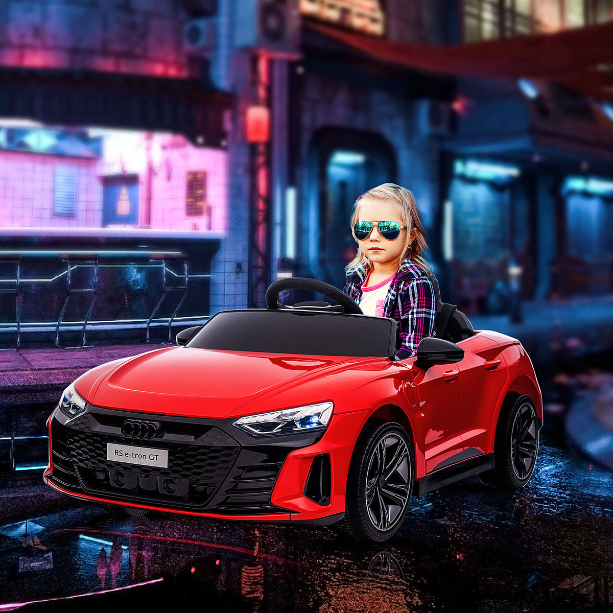 Ride-On Toy On Car with Remote Control, 12V 3.1 MPH Electric Ride for Kids w/ Suspension System, Horn Honking-Toys & Games > Baby & Toddler Toys > Electric Ride-On Toys > Electric Toy Cars-DECOROLALA