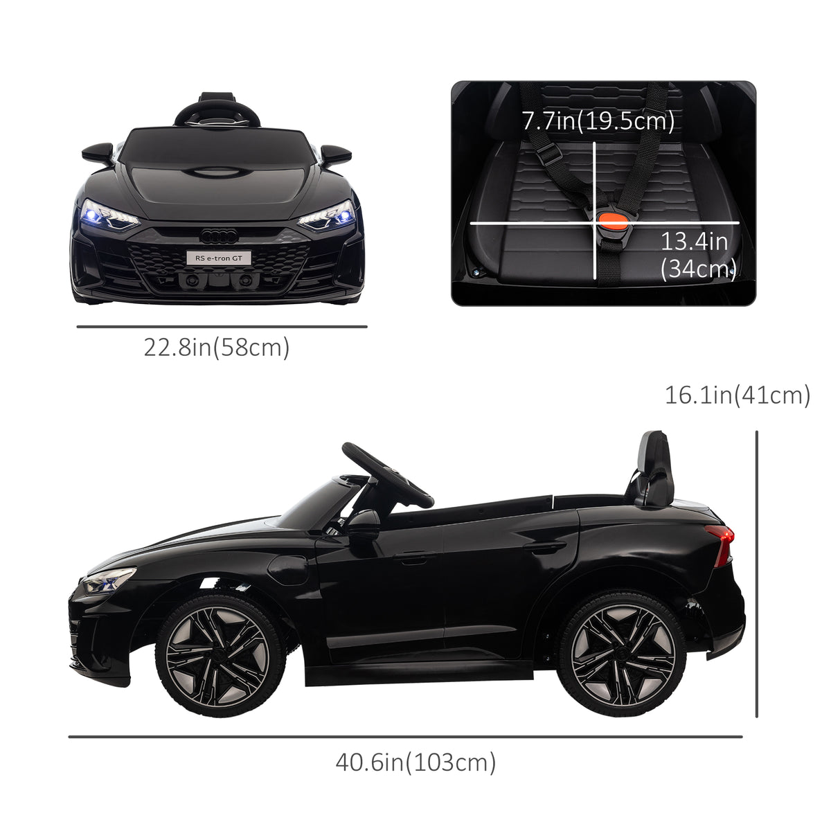 Ride-On Toy On Car with Remote Control, 12V 3.1 MPH Electric Ride for Kids w/ Suspension System, Horn Honking-Toys & Games > Baby & Toddler Toys > Electric Ride-On Toys > Electric Toy Cars-DECOROLALA