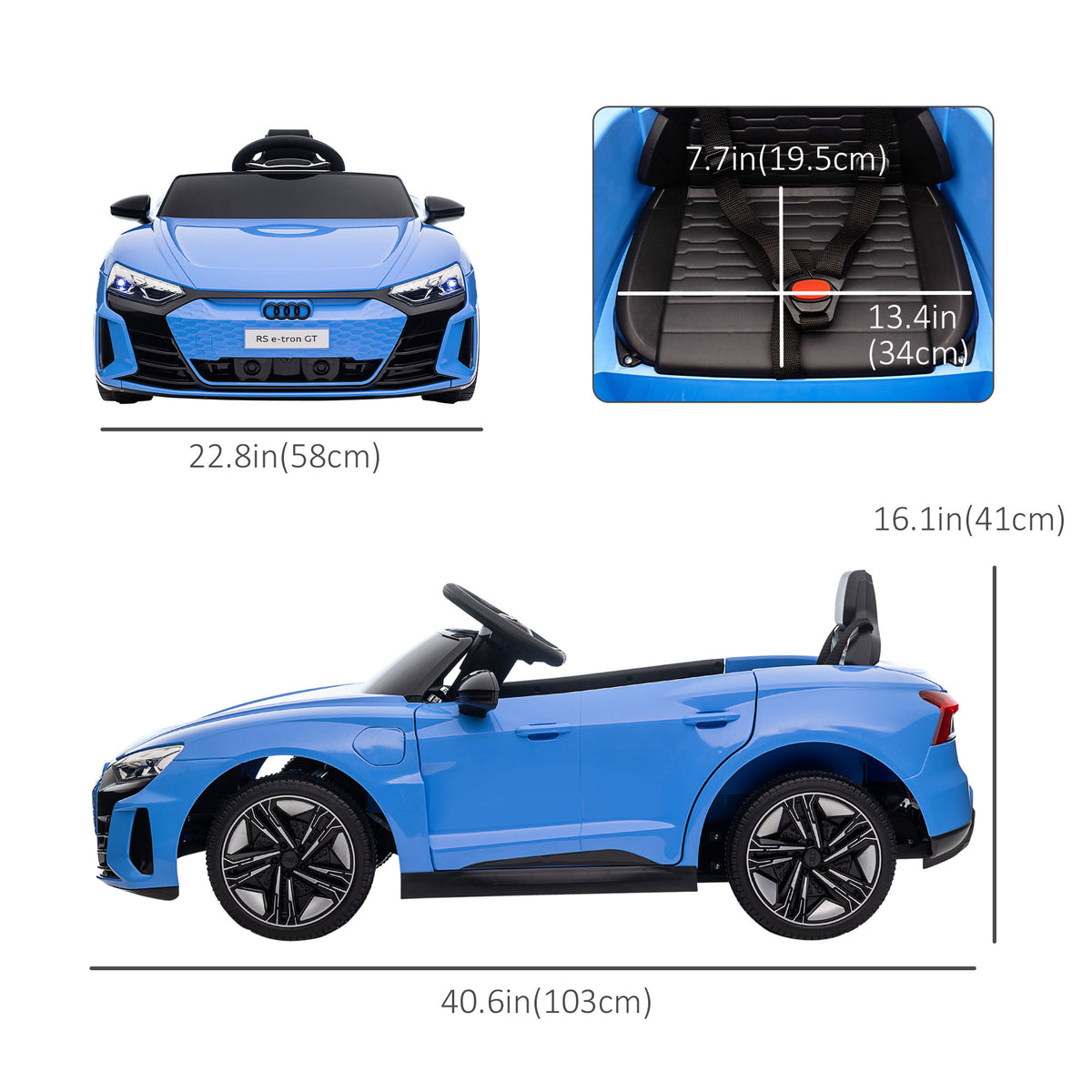 Ride-On Toy On Car with Remote Control, 12V 3.1 MPH Electric Ride for Kids w/ Suspension System, Horn Honking-Toys & Games > Baby & Toddler Toys > Electric Ride-On Toys > Electric Toy Cars-DECOROLALA