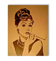 Audrey Sepia Portrait Canvas Wall Art-Wall Art-DECOROLALA