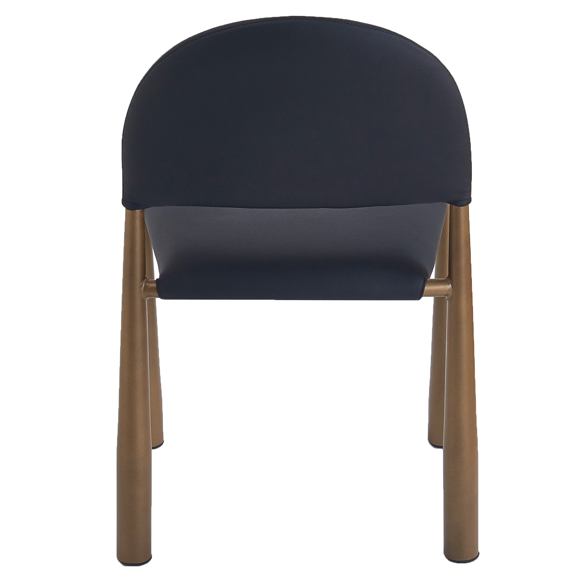 Auggie Modern Dining Chair - Black Faux Leather & Aged Gold-DECOROLALA
