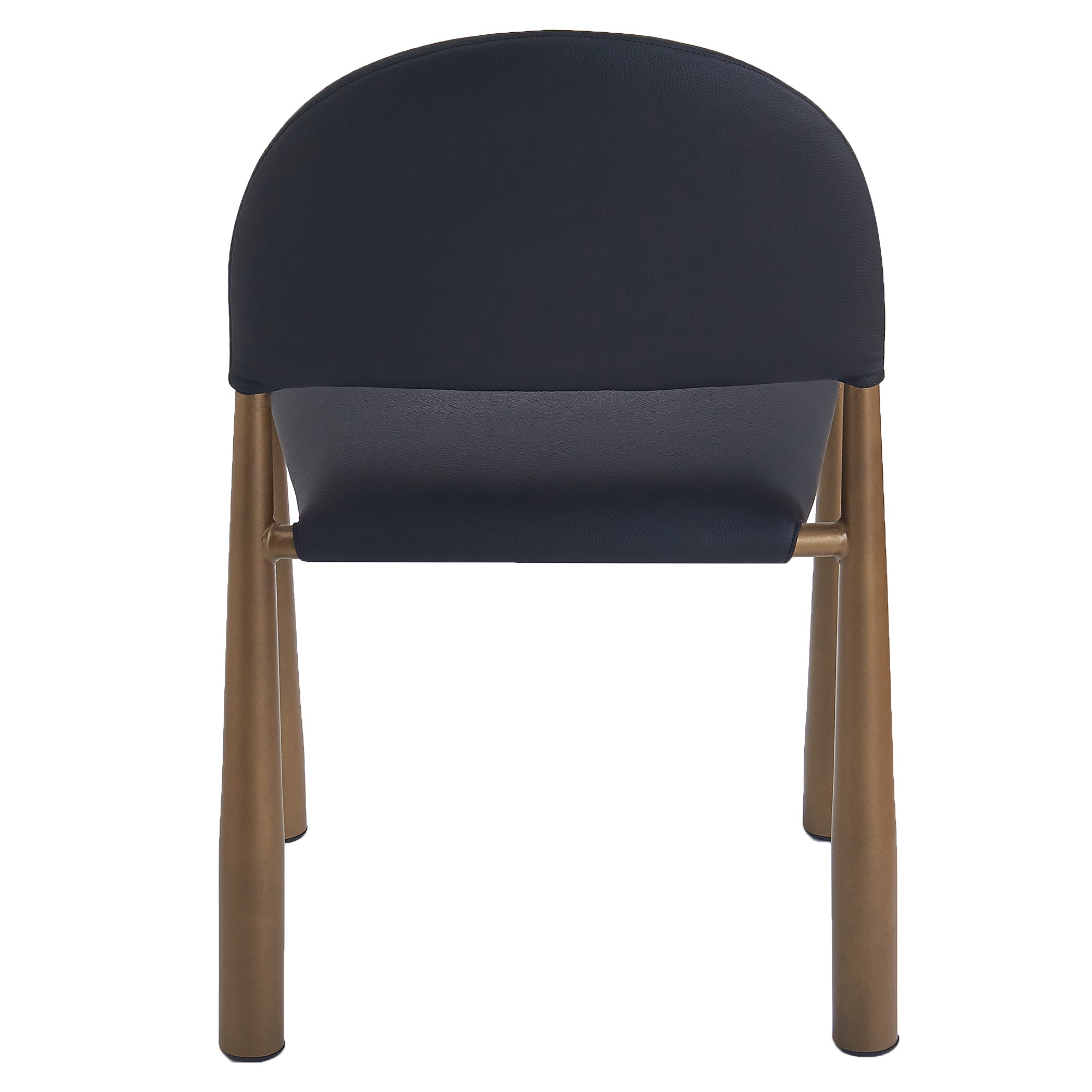 Auggie Modern Dining Chair - Black Faux Leather & Aged Gold-DECOROLALA