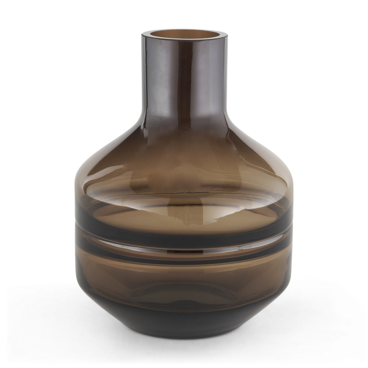 Aurel Small Brown Glass Vase-Vase-DECOROLALA