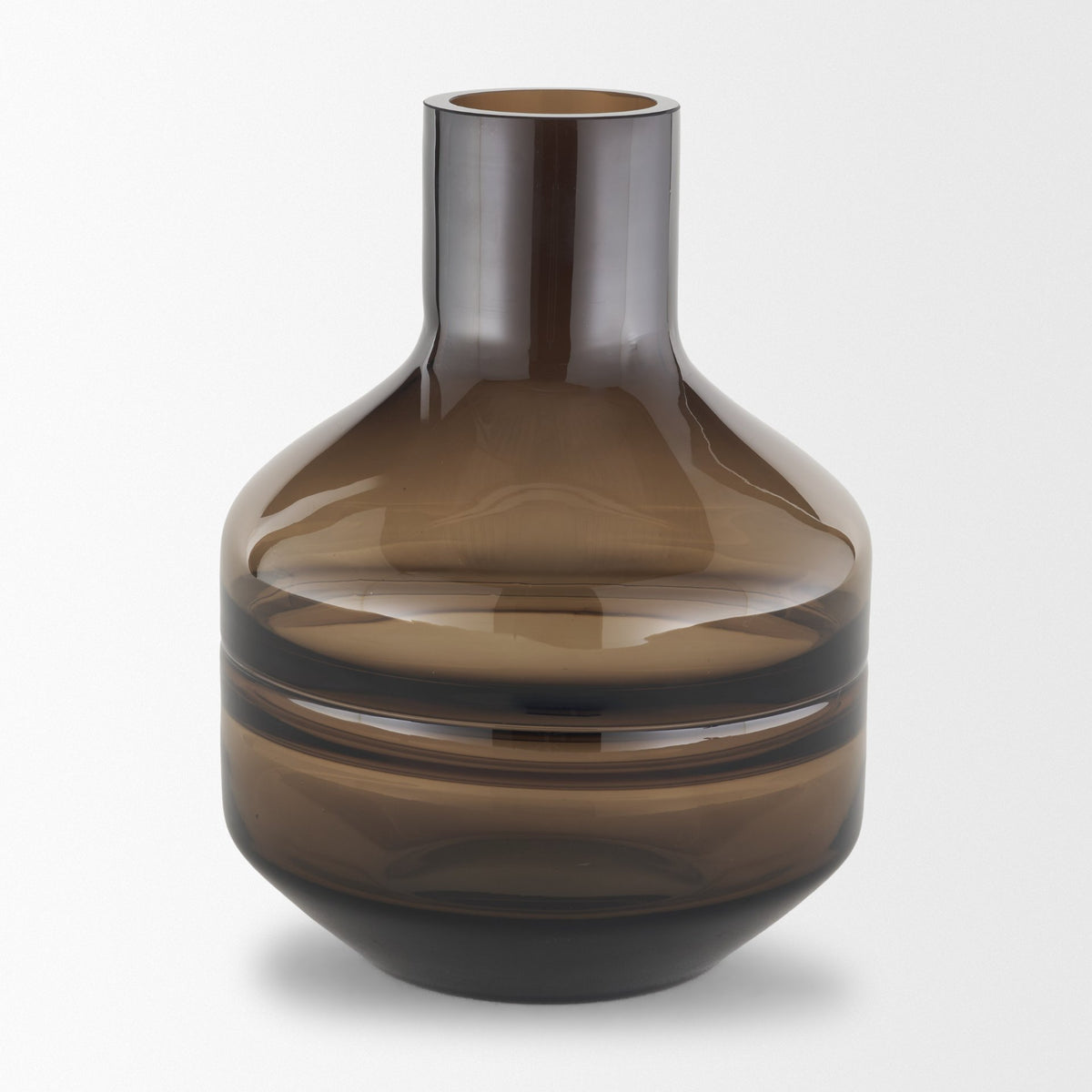 Aurel Small Brown Glass Vase-Vase-DECOROLALA