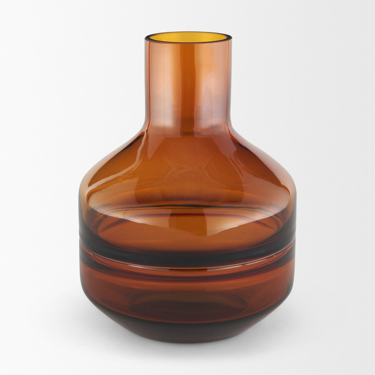 Aurel Small Orange Glass Vase-Vase-DECOROLALA
