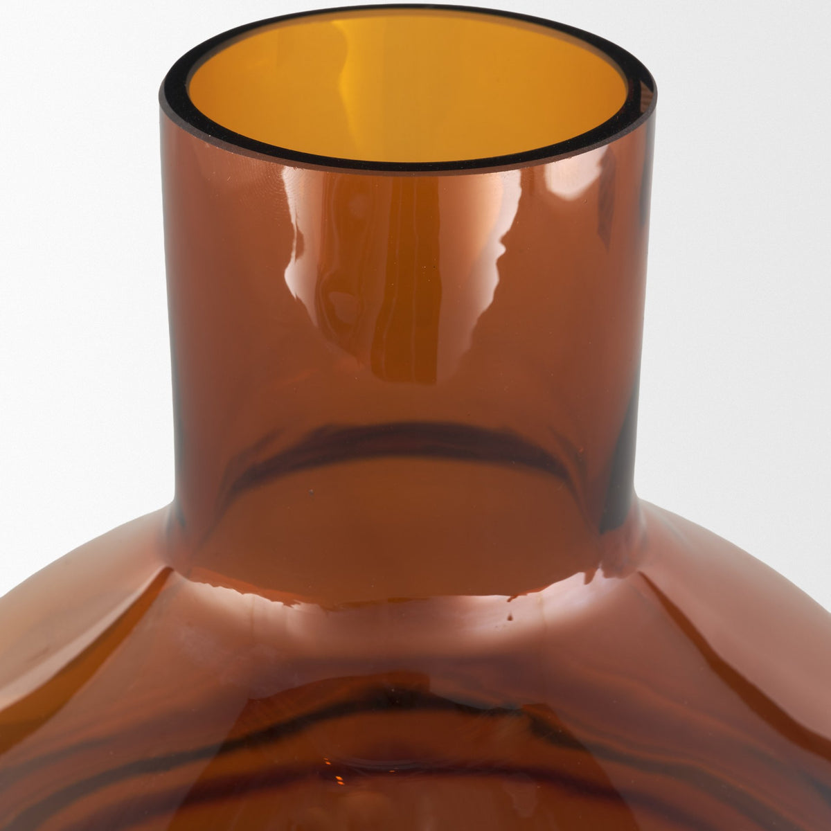 Aurel Small Orange Glass Vase-Vase-DECOROLALA