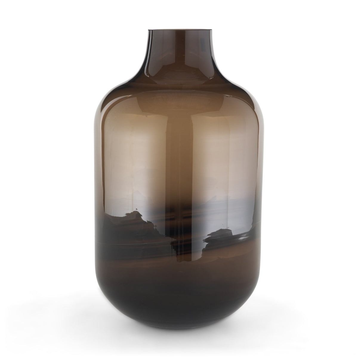 Aurel Tall Brown Glass Vase-Vase-DECOROLALA