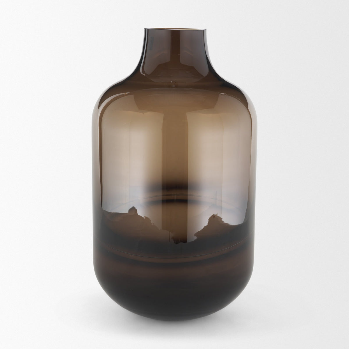 Aurel Tall Brown Glass Vase-Vase-DECOROLALA