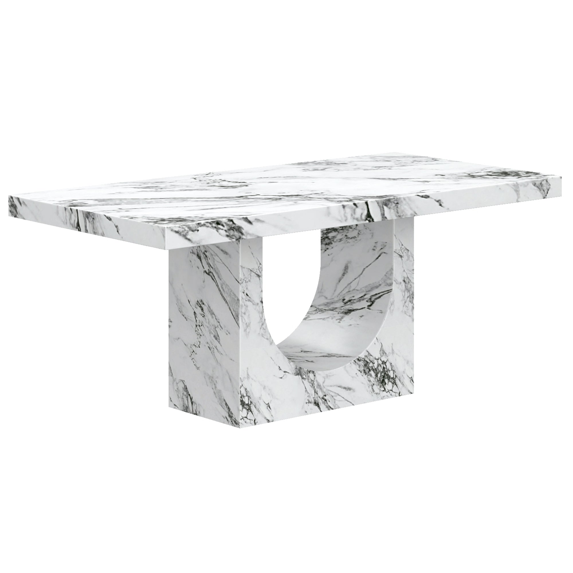 Aurelia Bexley 7-Piece Dining Set - Bulgari White and Black-DECOROLALA