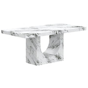 Aurelia Dining Table - Bulgari White Marble Finish-DECOROLALA
