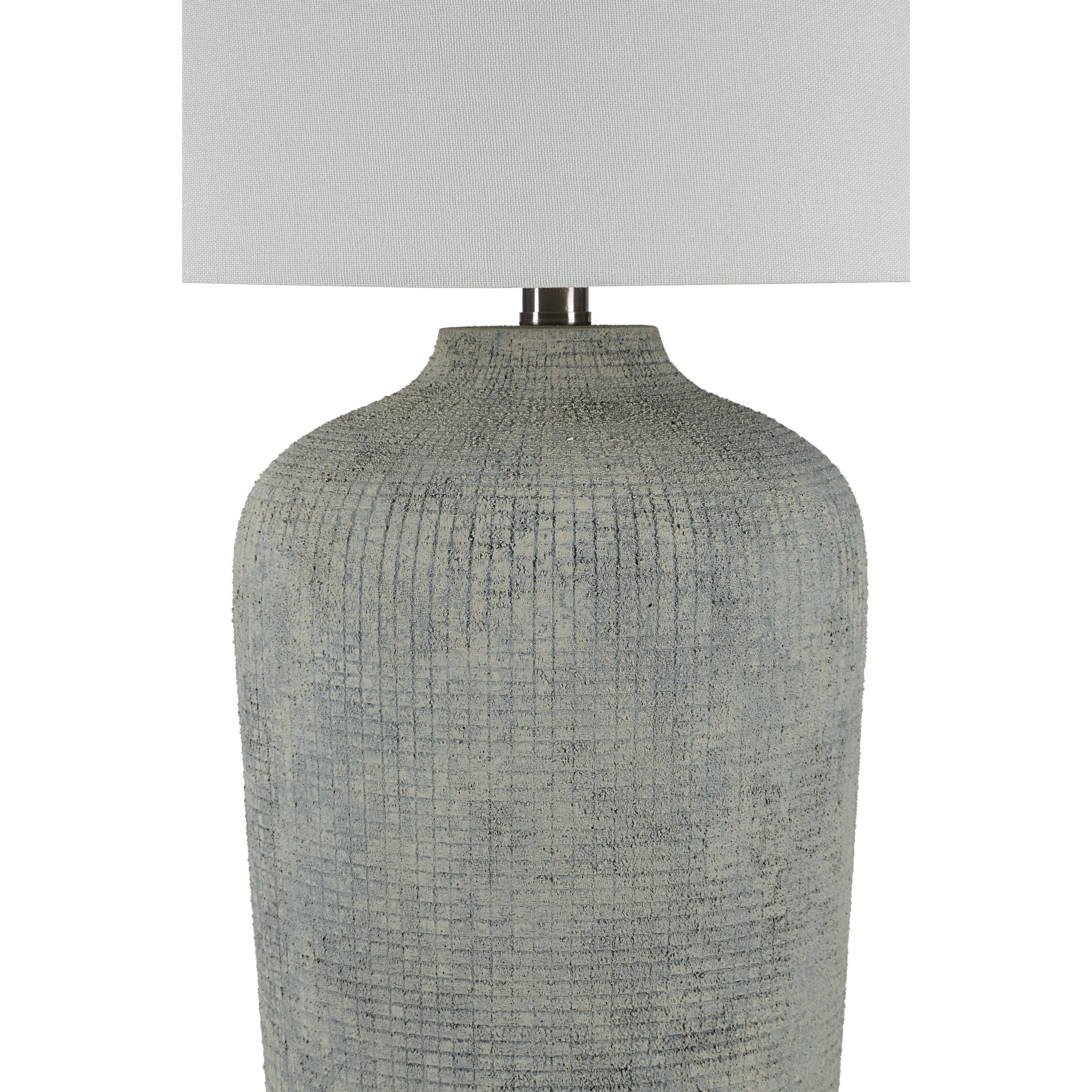 Aurelle 28.5" Table Lamp Grey with Linen Shade-Table Lamp-DECOROLALA