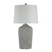 Aurelle 28.5" Table Lamp Grey with Linen Shade-Table Lamp-DECOROLALA